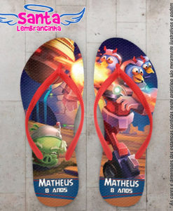 Chinelo Personalizado Infantil Pool Party COD 9892 - Brasil pé