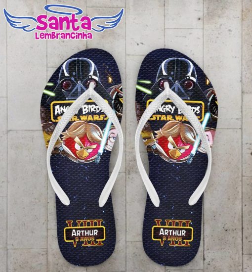 Chinelo infantil star wars e angry birds personalizado – cod 2504