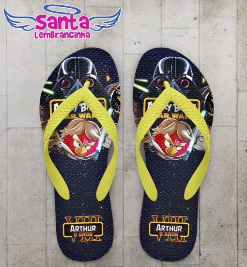 Chinelo infantil star wars e angry birds personalizado – cod 2504