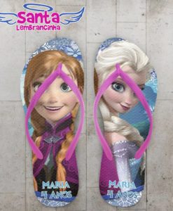 Chinelo Frozen Personalizado, Anna e Elsa - COD 1160