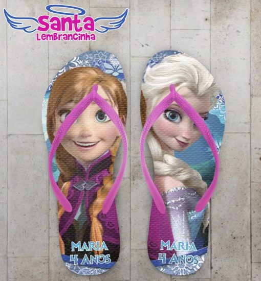 Chinelo Frozen Personalizado, Anna e Elsa - COD 1160