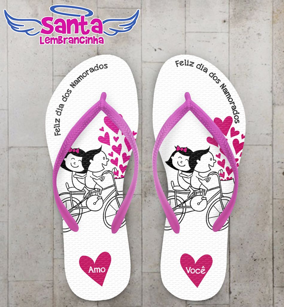 Chinelo dia dos namorados, feliz dia dos namorados personalizado – cod 2349