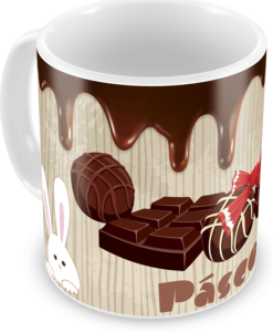 Caneca feliz páscoa chocolate personalizada – cod 2085