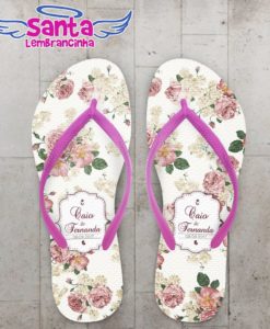 Chinelo Casamento Personalizado Floral - COD 2519