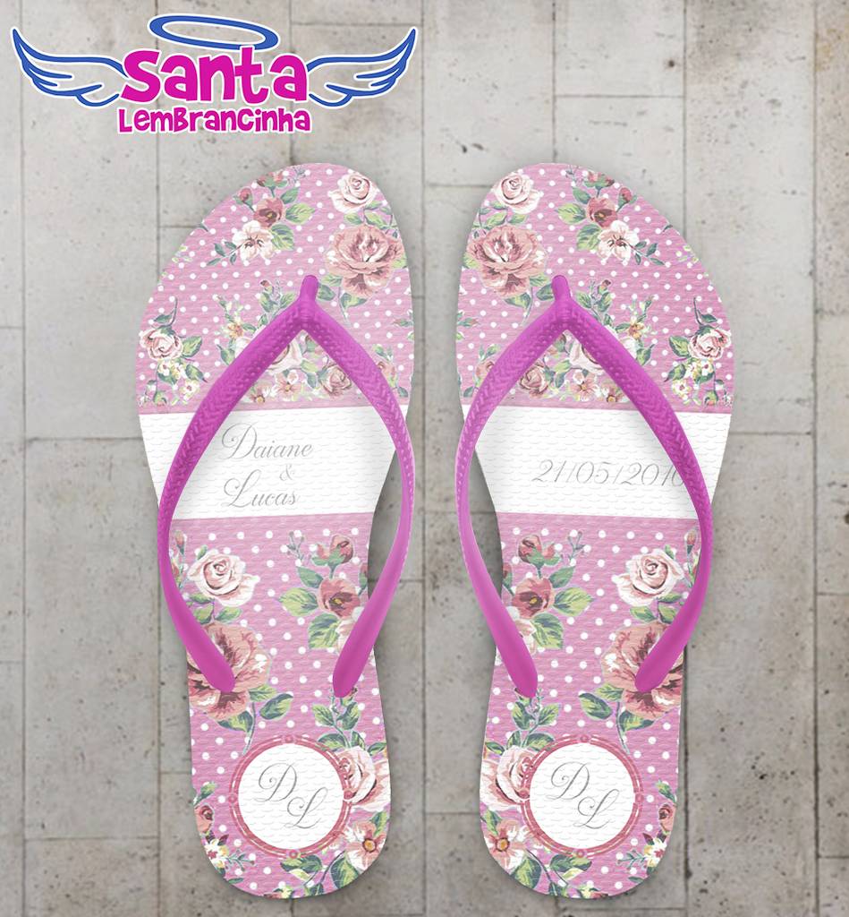 Chinelo casamento personalizado rosa – cod 2380