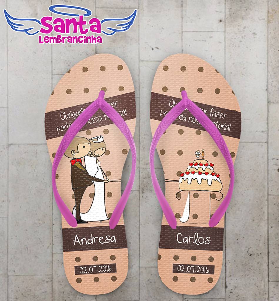 Chinelo casamento personalizado, cod 1278