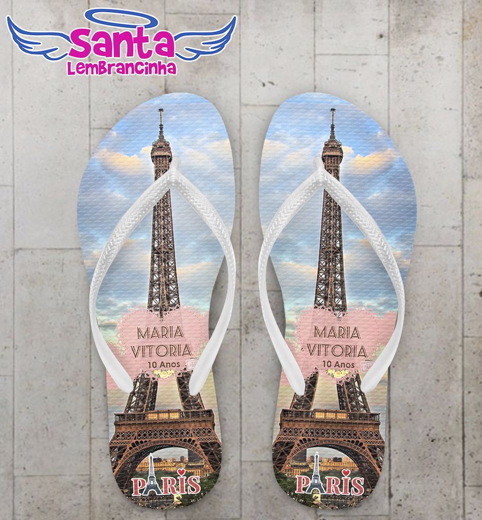 Chinelo infantil tema paris personalizado – cod 2391