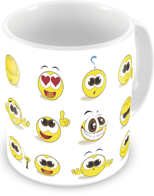 Caneca Snapchat Emojis - Emoticons, Personalizada - COD 2102