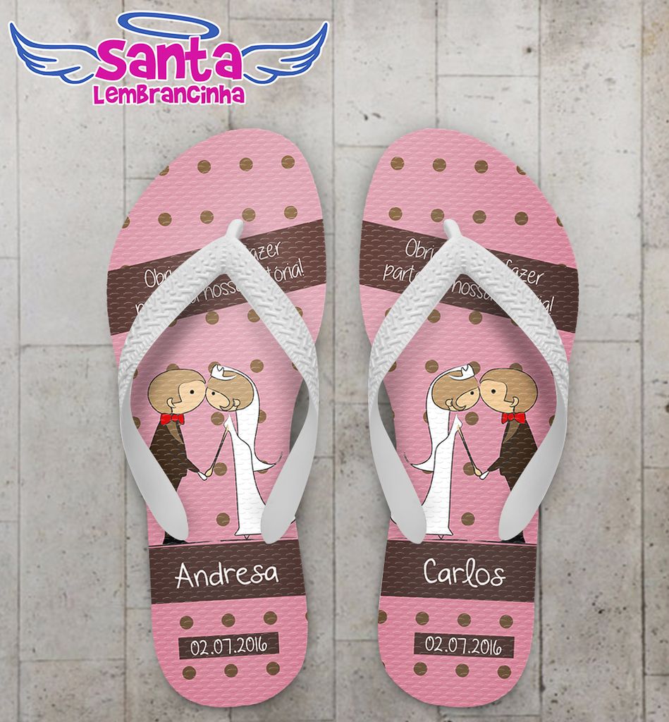 Chinelo casamento personalizado, cod 1277