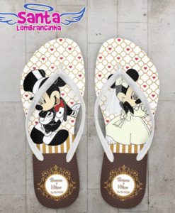 Chinelo Casamento Mickey e Minnie Personalizado - COD 2336