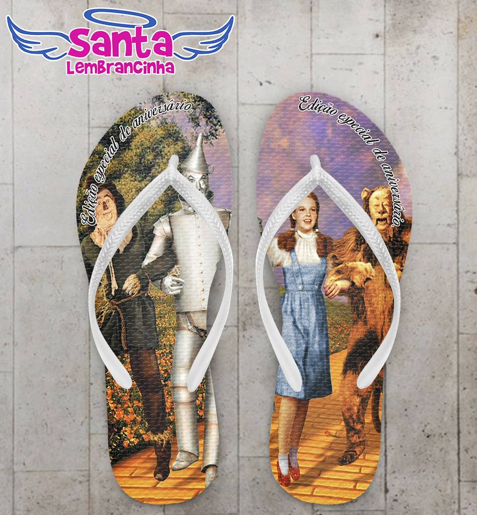 Chinelo aniversário infantil mágico de oz personalizado – cod 2331