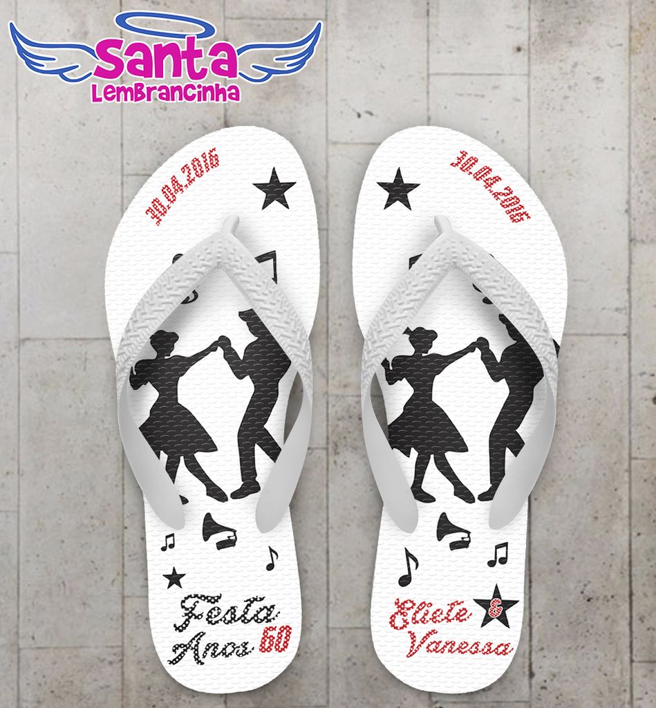 Chinelo baile anos 60 personalizado – cod 2269