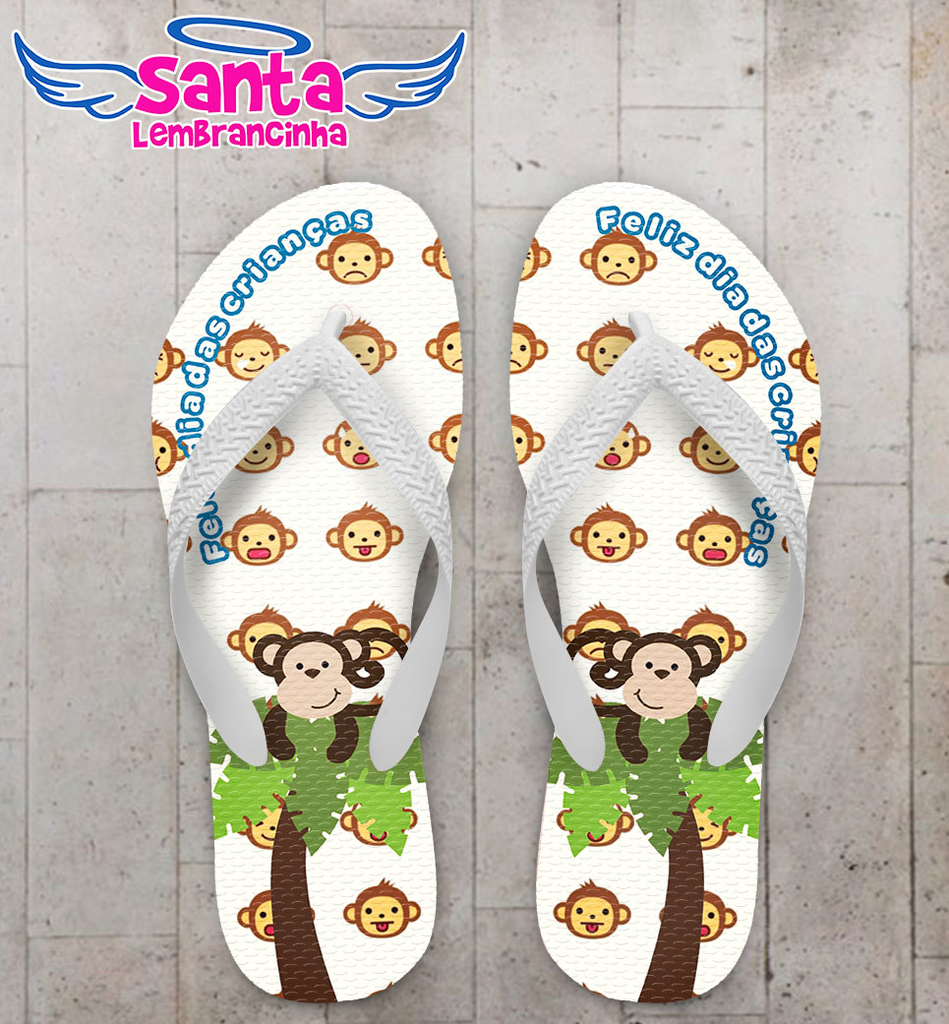 Chinelo dia das crianças personalizado, macacos – cod 2929