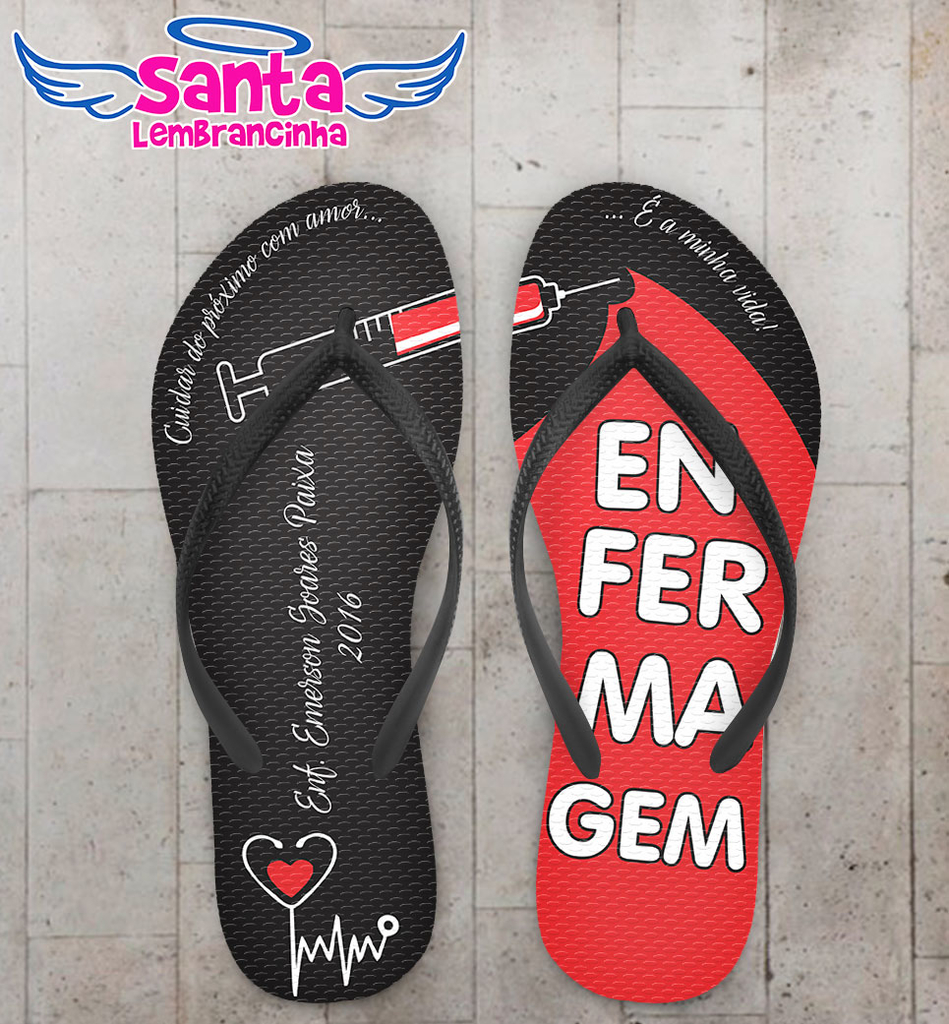 Chinelo formatura enfermagem personalizado – cod 2972