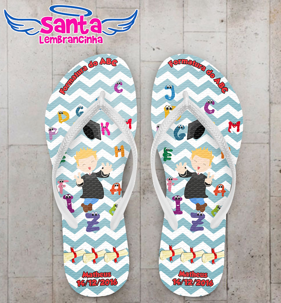 Chinelo formatura infantil abc personalizado cod 3047