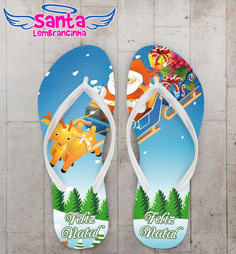 Chinelo feliz natal papai noel personalizado – cod 1478