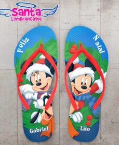 Chinelo Feliz Natal Mickey Personalizado - COD 1484