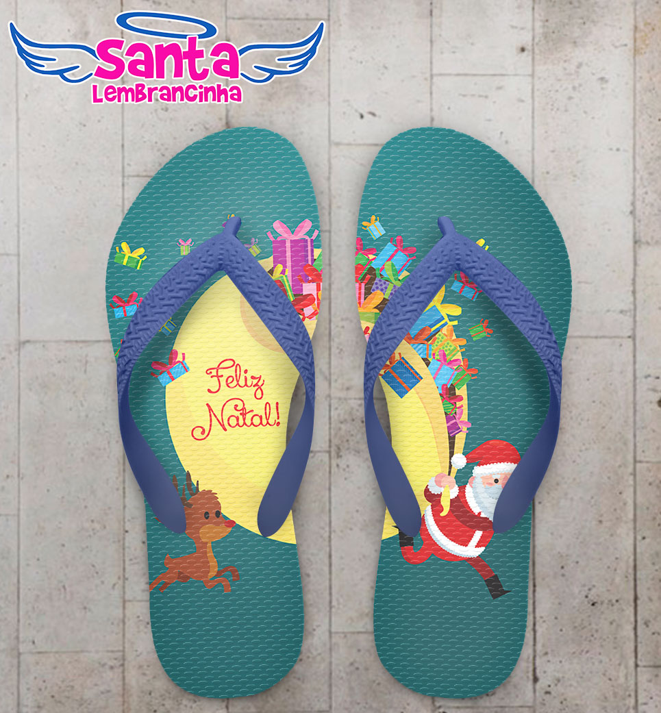 Chinelo natal, papai noel personalizado – cod 3040