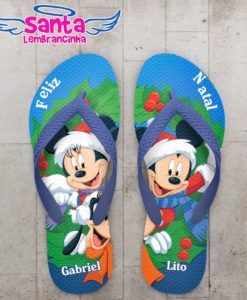 Chinelo Feliz Natal Mickey Personalizado - COD 1484