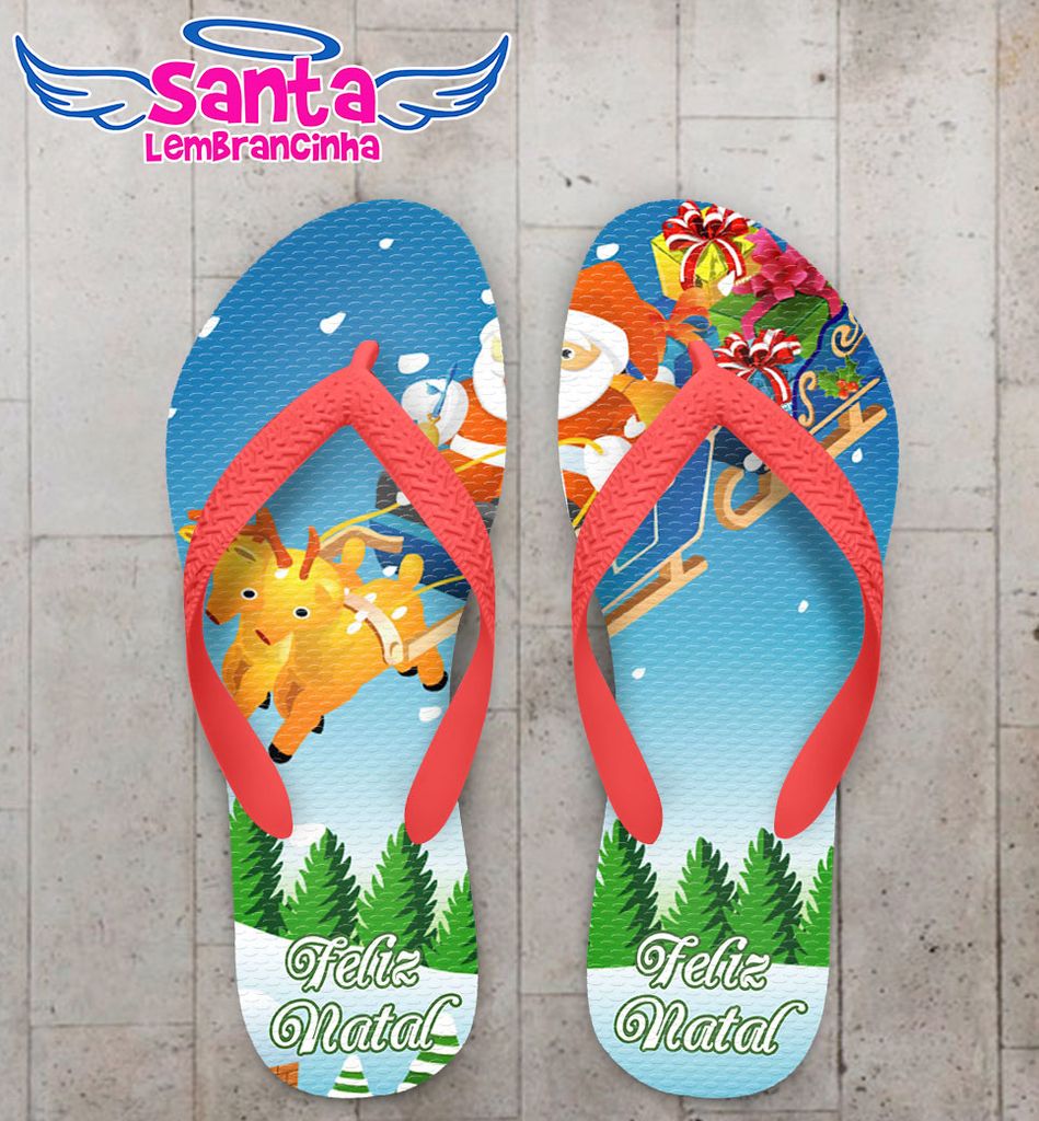 Chinelo feliz natal papai noel personalizado – cod 1478