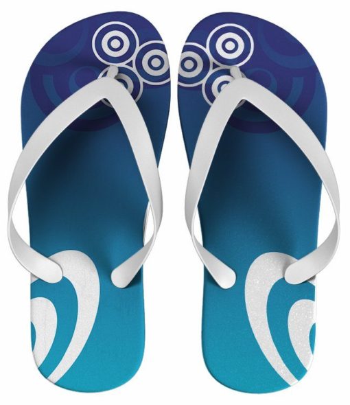 Chinelo feminino forma geométrica azul, personalizado – cod 1370