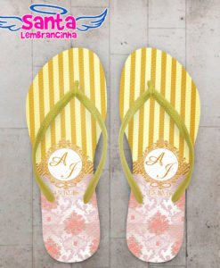 Chinelo casamento floral personalizado cod 3117