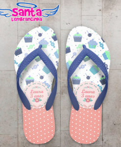 Chinelo infantil estampa cup cakes personalizado cod 3186
