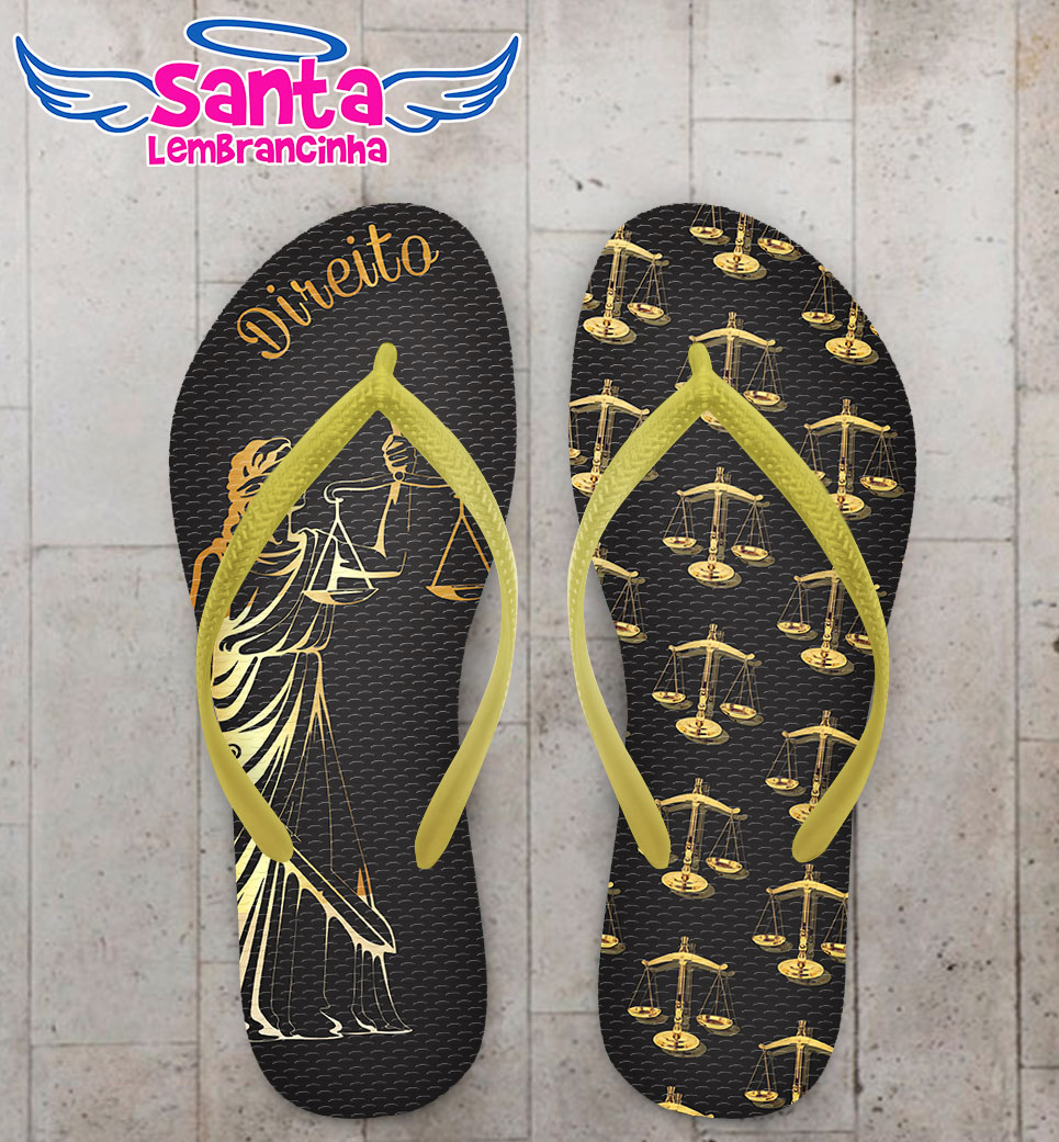 Chinelo formatura direito, dourado – personalizado cod 3067