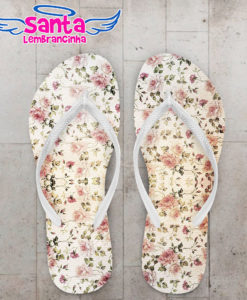 Chinelo casamento floral personalizado cod 3131