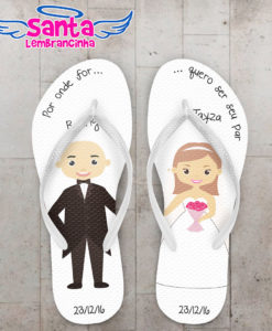 Chinelo casamento caricatura noivos personalizado cod 3137