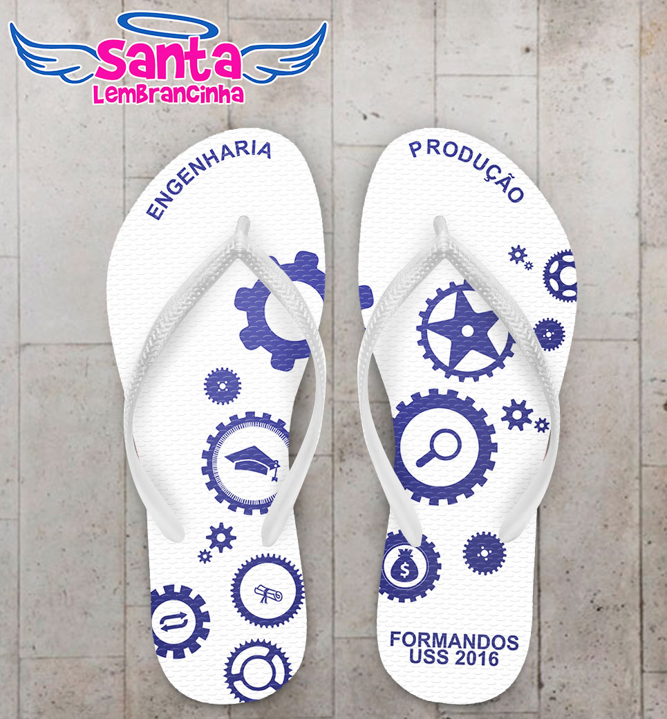 Chinelo formatura engenharia de produção personalizado cod 3095