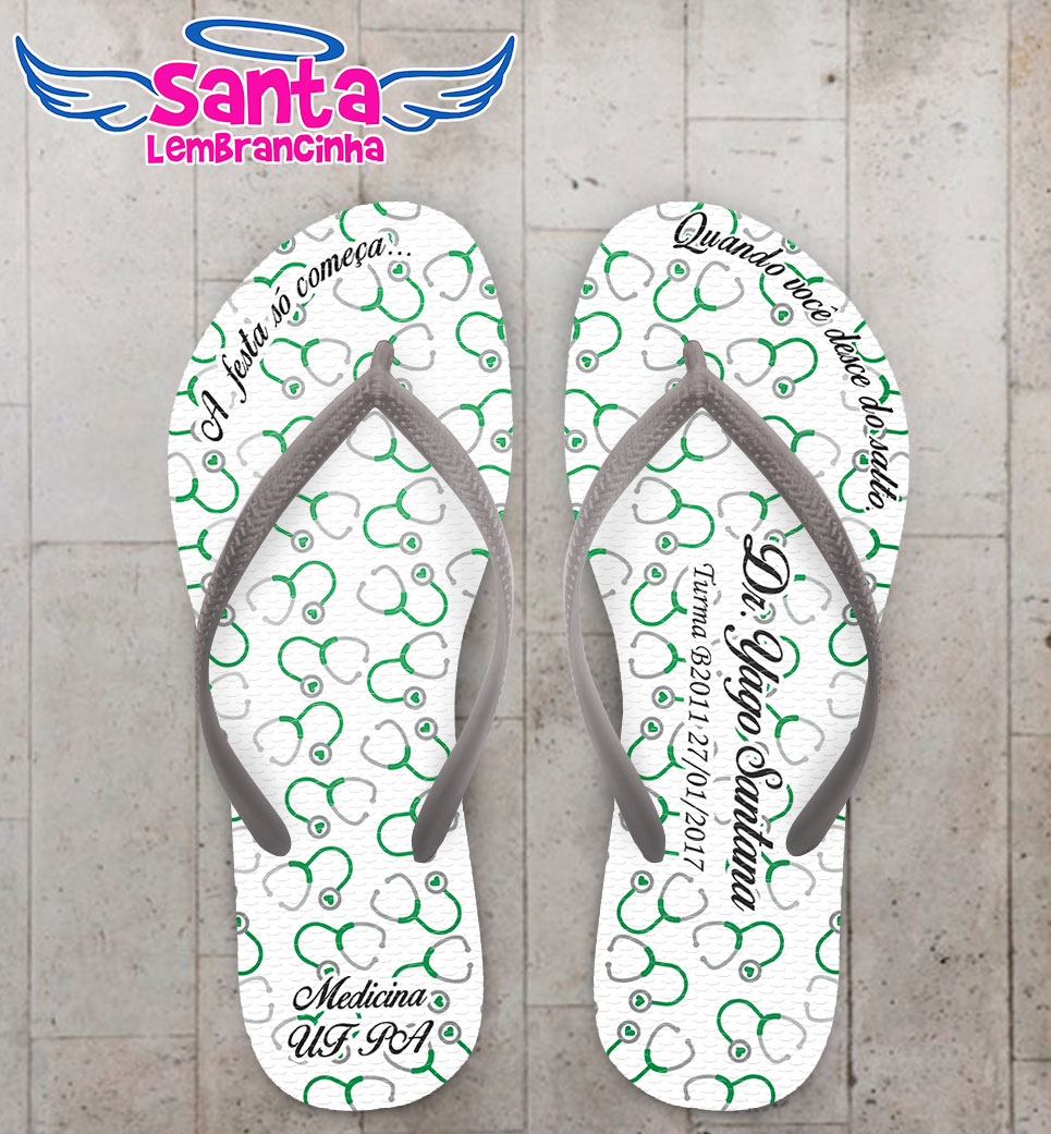 Chinelo formatura medicina verde personalizado cod 3097