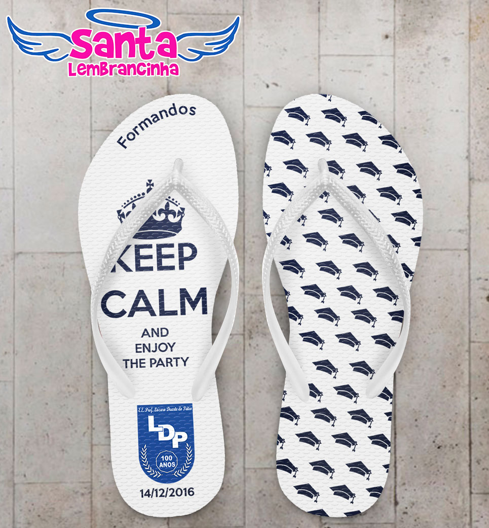 Chinelo formatura terceiro ano azul personalizado cod 3070