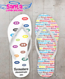 Chinelo formatura administração colorido personalizado cod 3062