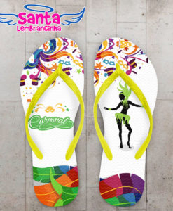 Chinelo carnaval samba colorido personalizado cod 3375