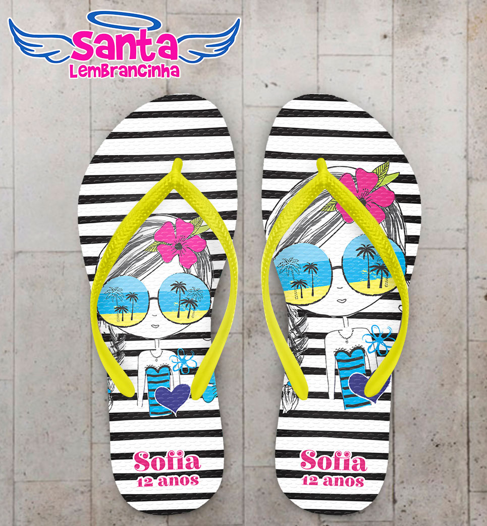 Chinelo Infantil Pool Party Personalizado COD 9898