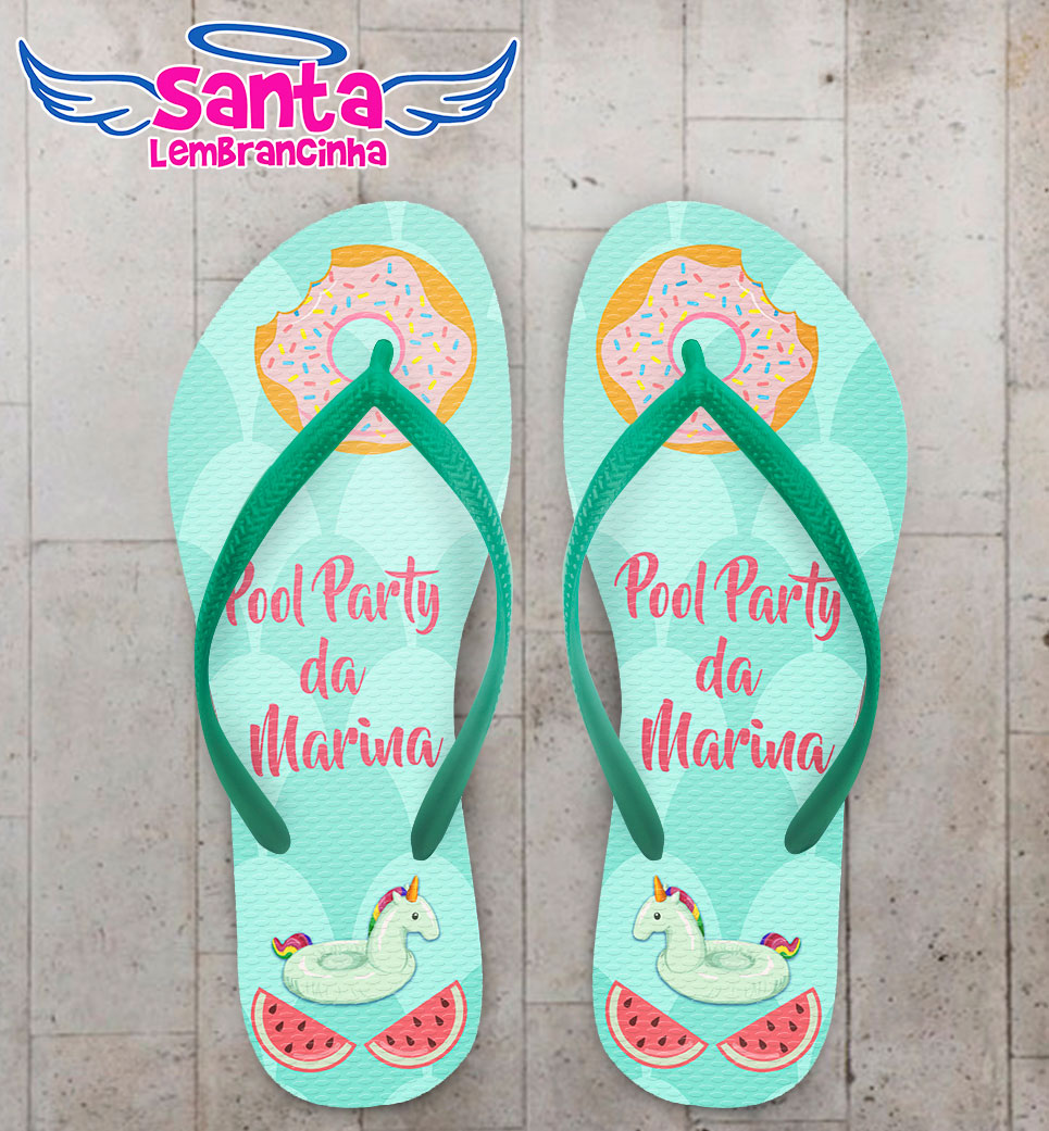 Chinelo Infantil Pool Party Personalizado COD 9905