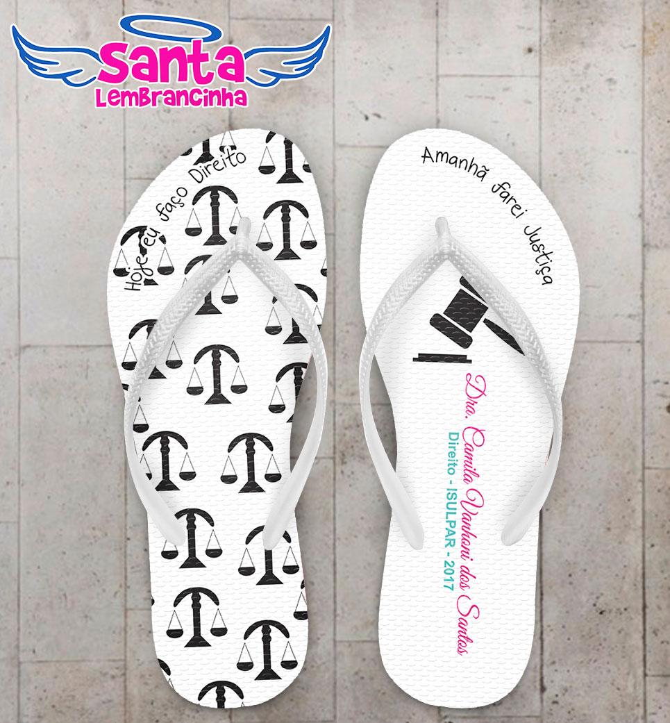 Chinelo formatura advogada, malhete direito cod 4011