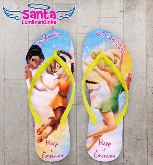 Chinelo infantil tinkerbell personalizado cod 5319