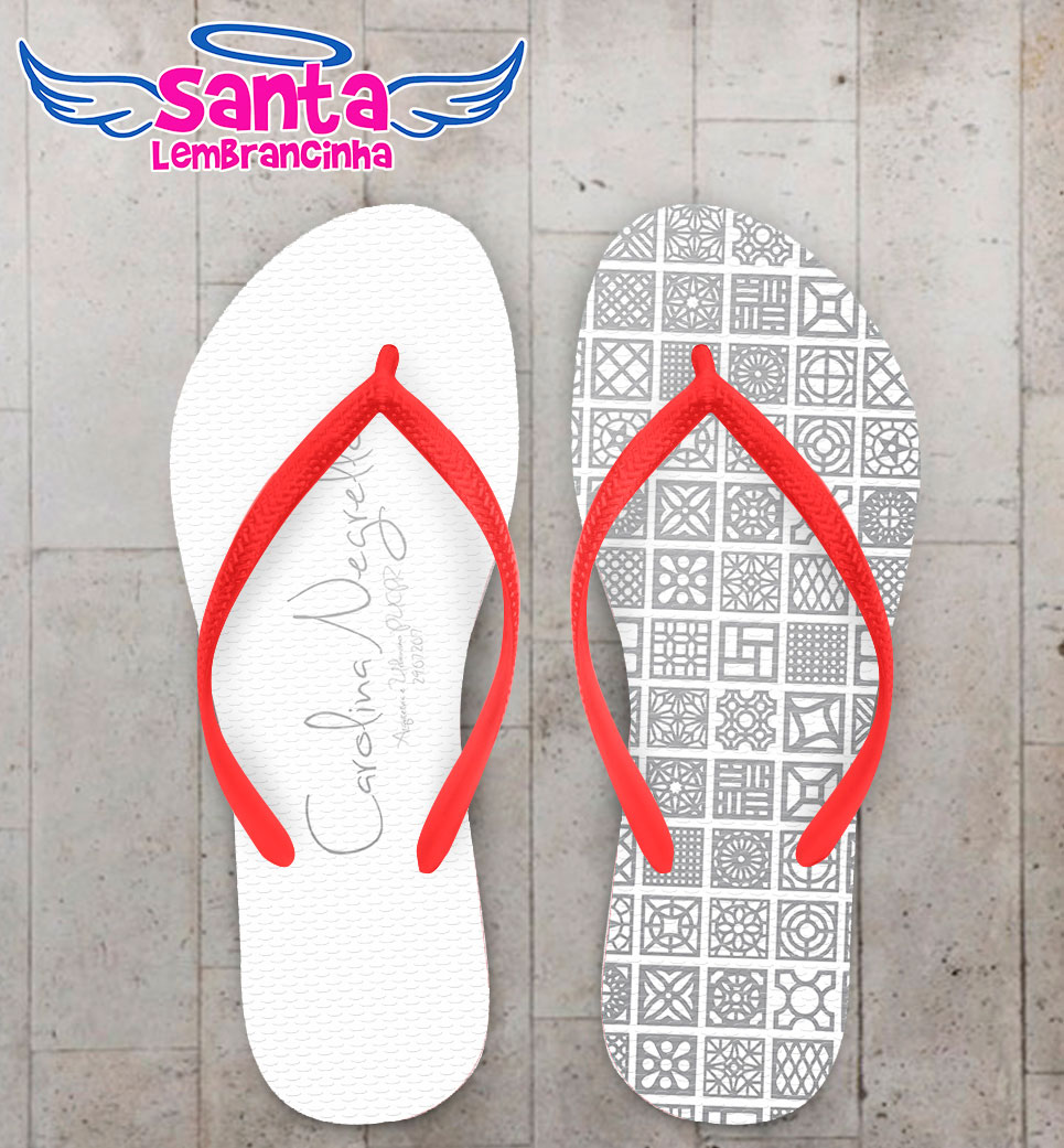 Chinelo formatura arquitetura e urbanismo fundo branco com azulejos cod 5751