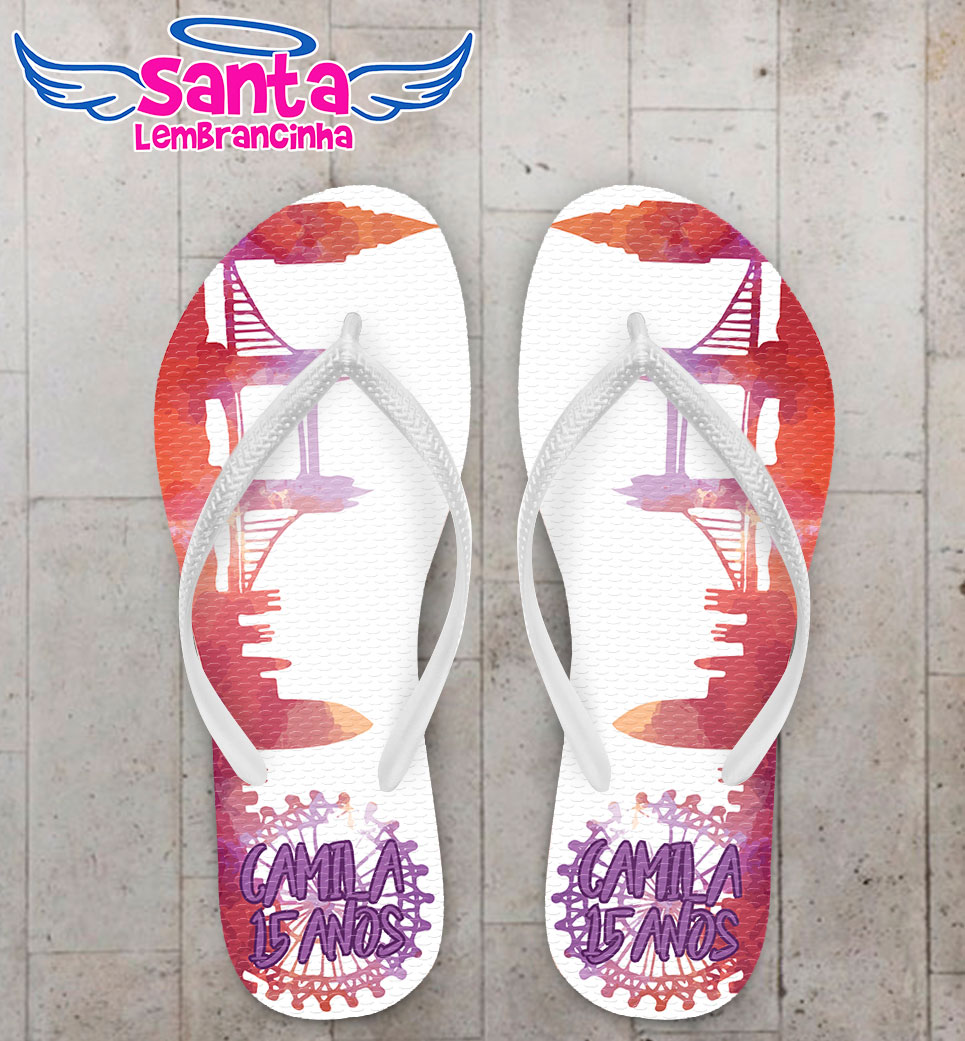 Chinelo debutante 15 anos de londres personalizado cod 5405