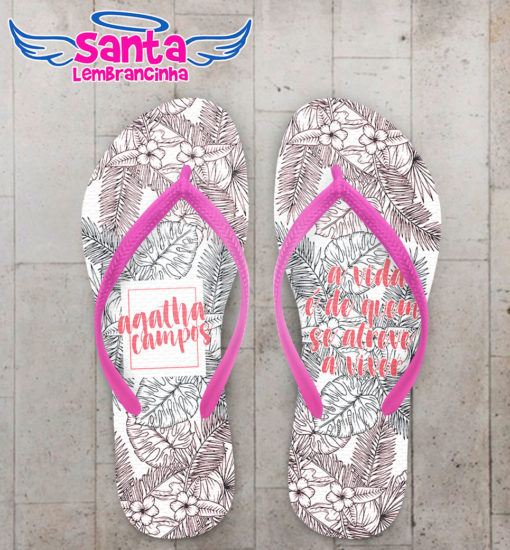Chinelo 15 anos fundo floral cod 6000