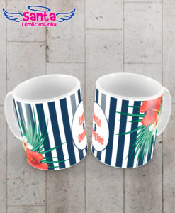 Caneca de casamento floral azul personalizada cod 6133