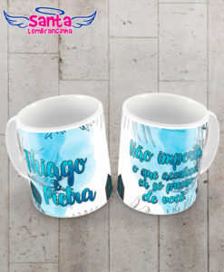 Caneca de casamento azul personalizada cod 6135