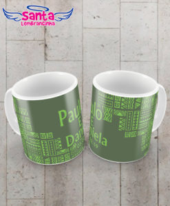 Caneca casamento tropical lima personalizada cod 6142
