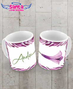 Caneca aniversário 15 anos floral personalizada cod 6146