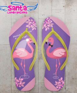 Chinelo personalizado casamento flamingos noivinhos cod 6184