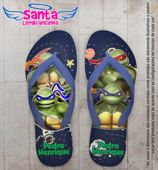 Chinelo personalizado infantil tartarugas ninjas cod 6356