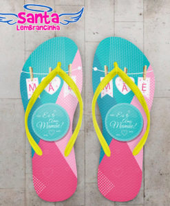 Chinelo dia das mães personalizado tiffany com rosa cod 6412
