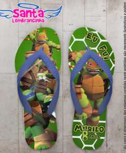 Chinelo personalizado infantil tartaruga ninja cod 6573